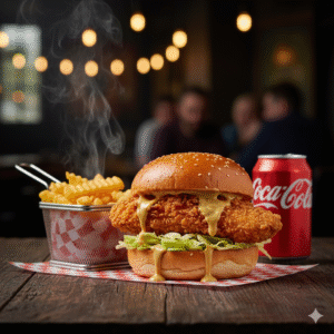 Honey & Mustard Crispy Chicken Burger
